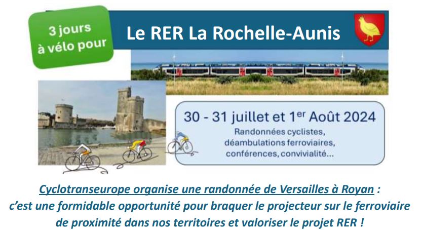 30-31/07 – 01/08/2024 : 3 jours pour le RER La&nbsp;Rochelle-Aunis